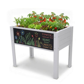 Chonsun kids raised garden bed with chalkboard, enhancing outdoor learning and gardening fun.