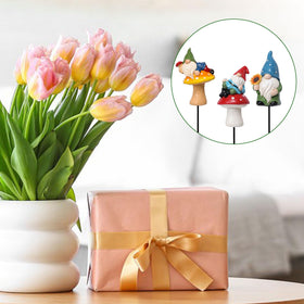 Chonsun hand-painted gnomes provide a whimsical focal point in gardens.