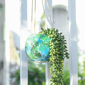 Chonsun mosaic disco-ball hanging planter brightens indoor spaces