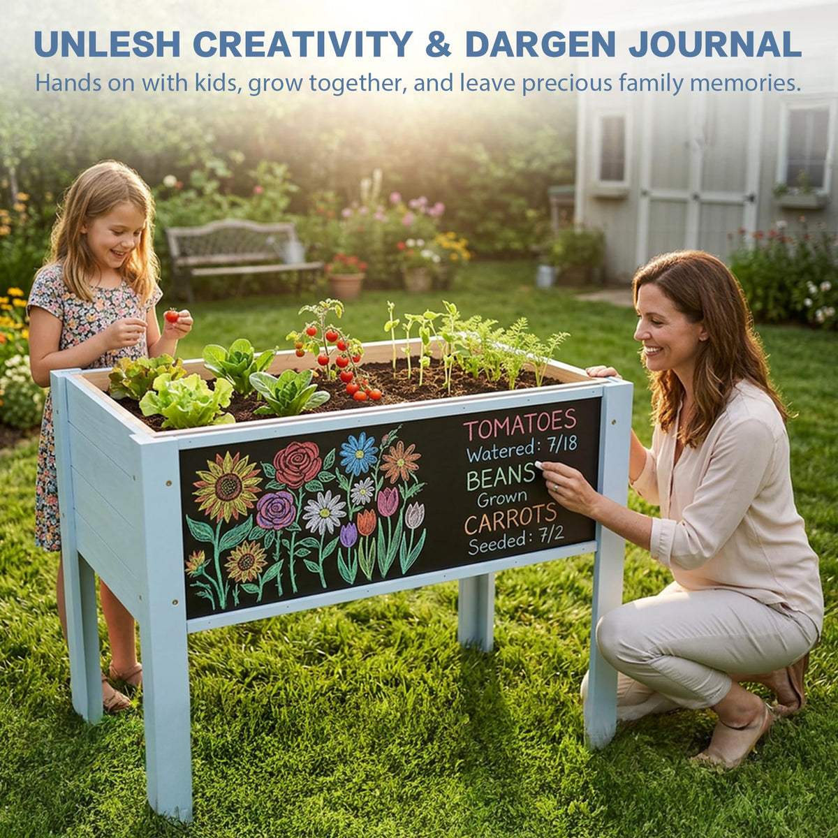 Chonsun natural wood raised bed with a water-resistant finish for long outdoor use.