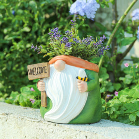 Chonsun resin-gnome-planter indoor-outdoor, ideal for cacti and small herbs.