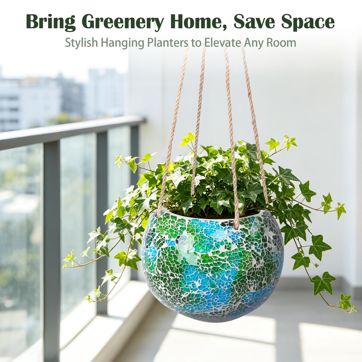 Chonsun small mosaic planter fits desks and shelves