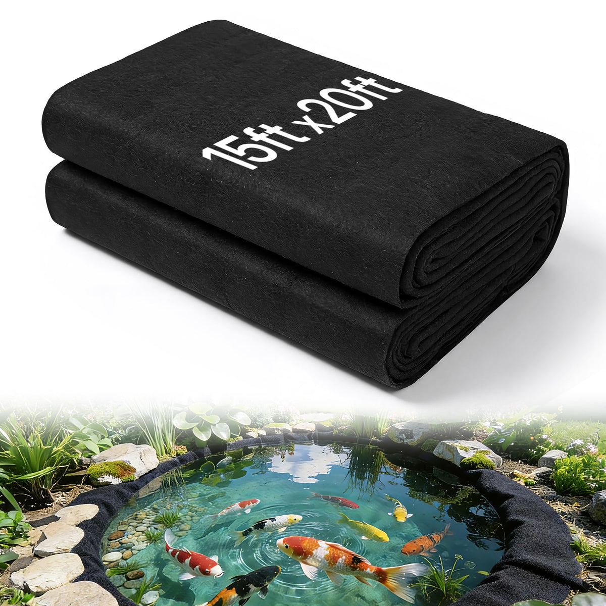 Chonway pond underlayment protective barrier against sharp stones for durable ponds.