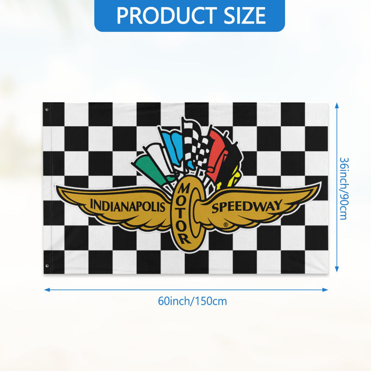 Choregon Indy flag linen material for weather-ready outdoor use.