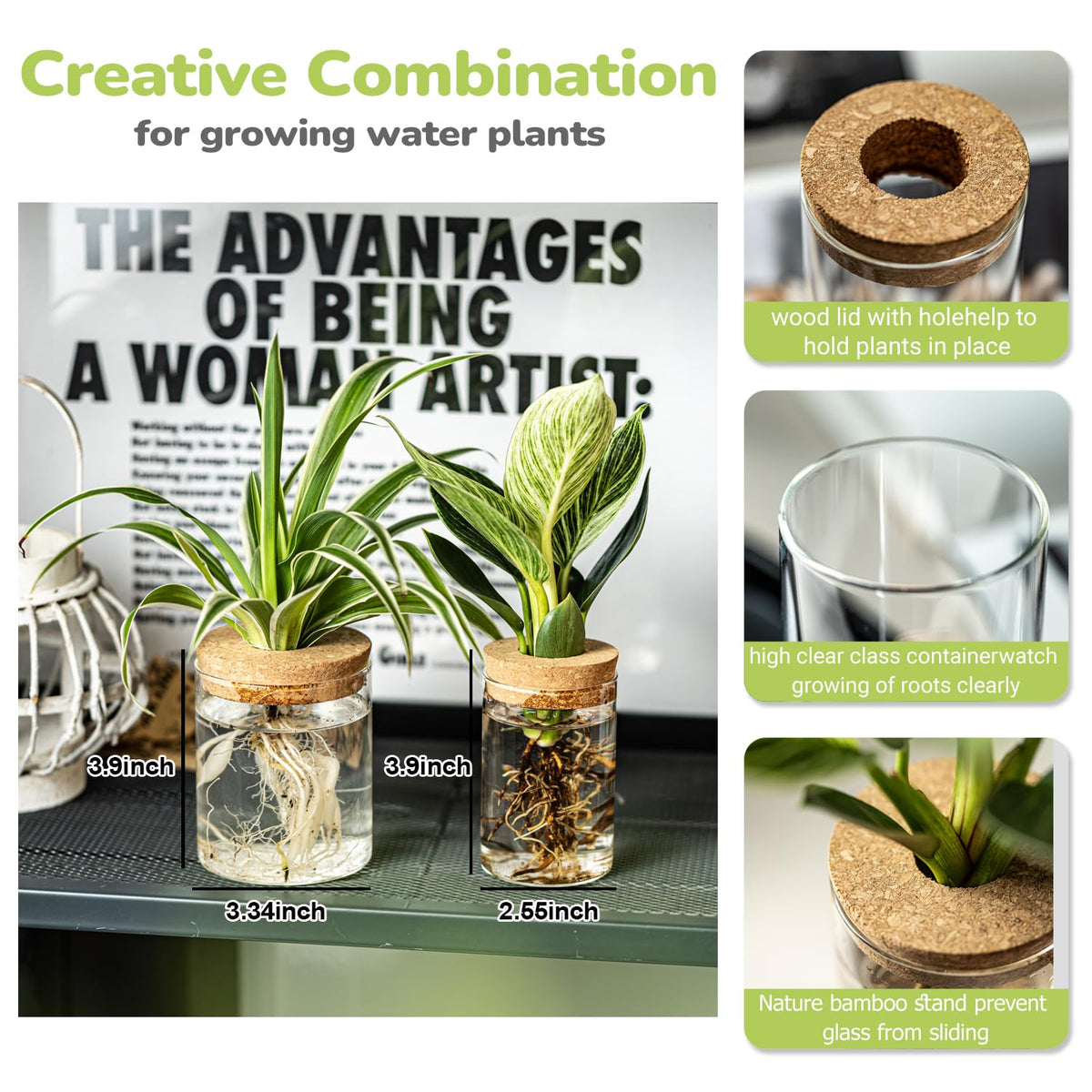 CHPINDAM glass propagation station small clear vase perfect for windowsill cuttings