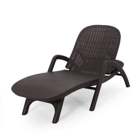 Christopher Knight Home Blanche outdoor chaise lounge side view highlights weather-resistant wicker texture