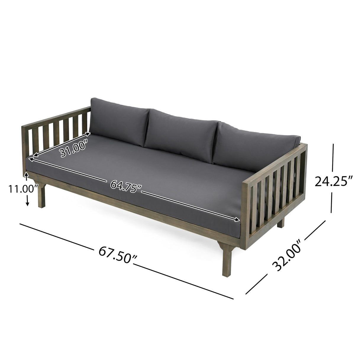 Claremont daybed with slat back delivering breathable outdoor style