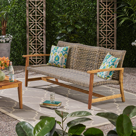 Christopher Knight Home Marcia acacia-frame provides durable, stable support outdoors