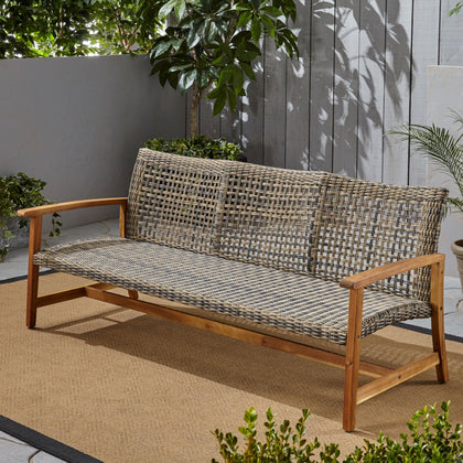 Christopher Knight Home Marcia wicker-seat outdoor sofa for cozy patio gatherings