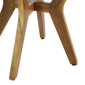Oprah outdoor side table round tabletop, teak-framed, perfect for drinks and snacks in outdoor gatherings