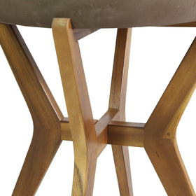 Oprah outdoor table features lightweight concrete tabletop for strength and easy cleaning after meals