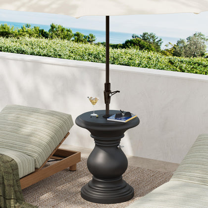 Christopher Knight Home Oriana MGO umbrella base provides sturdy outdoor support.