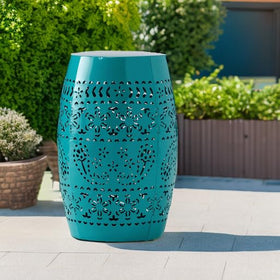 Christopher Knight Home Ruby teal table beside seating for easy snack setups.