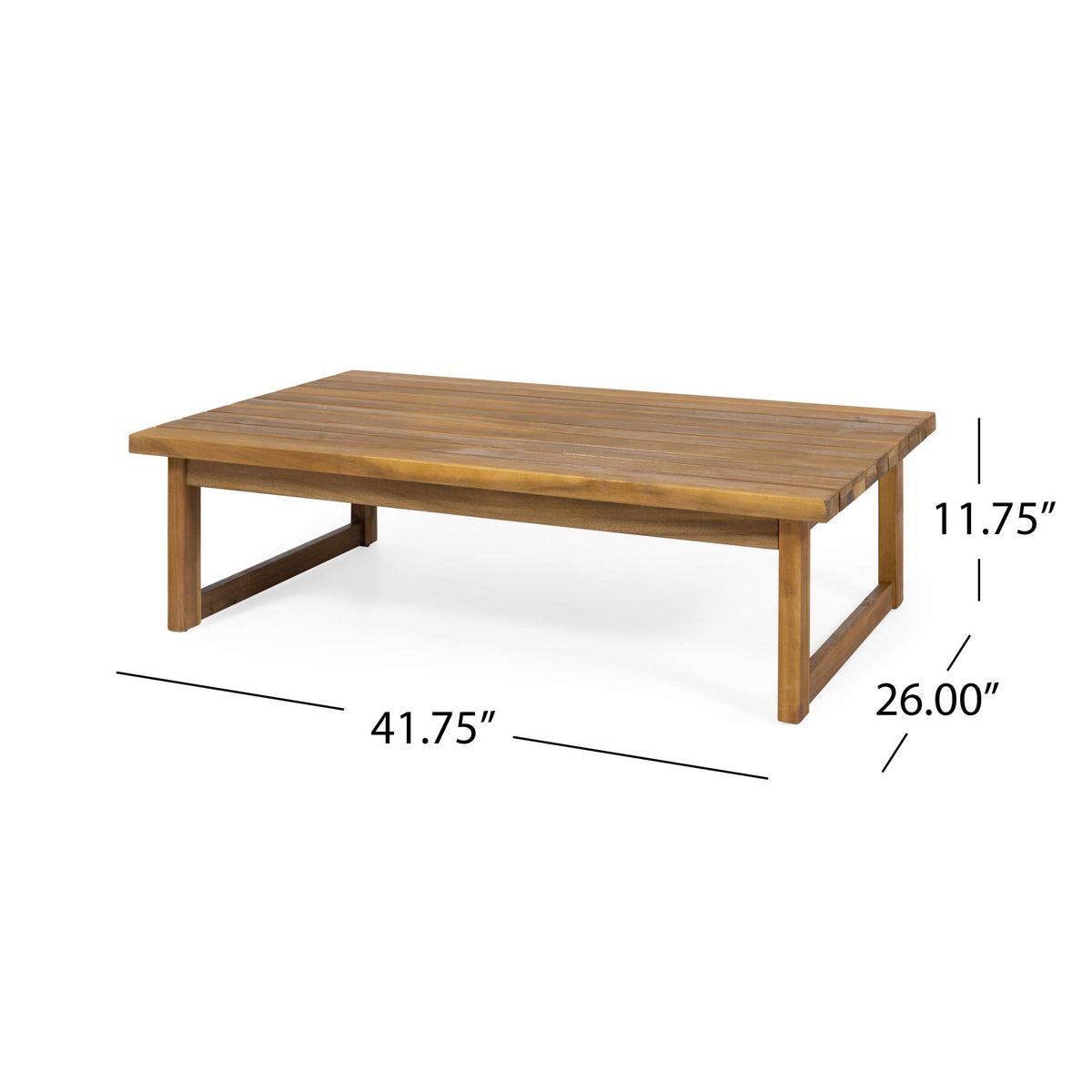 Timothy table complements any patio furniture with natural warmth.