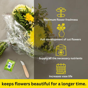 Chrysal clear flower food supports longer vase life in mixed bouquets