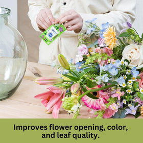 Chrysal odorless flower food packets keep bouquets fresh without fragrance