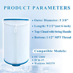 Chryseos spa filter Watkins 303279 compatibility for simple maintenance