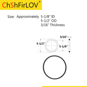 ChShFirLOV 5-1/8 inch ID by 5-1/2 inch OD O-ring dimensions shown
