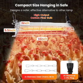 Chtoocy coop heater provides directional warmth for poultry.