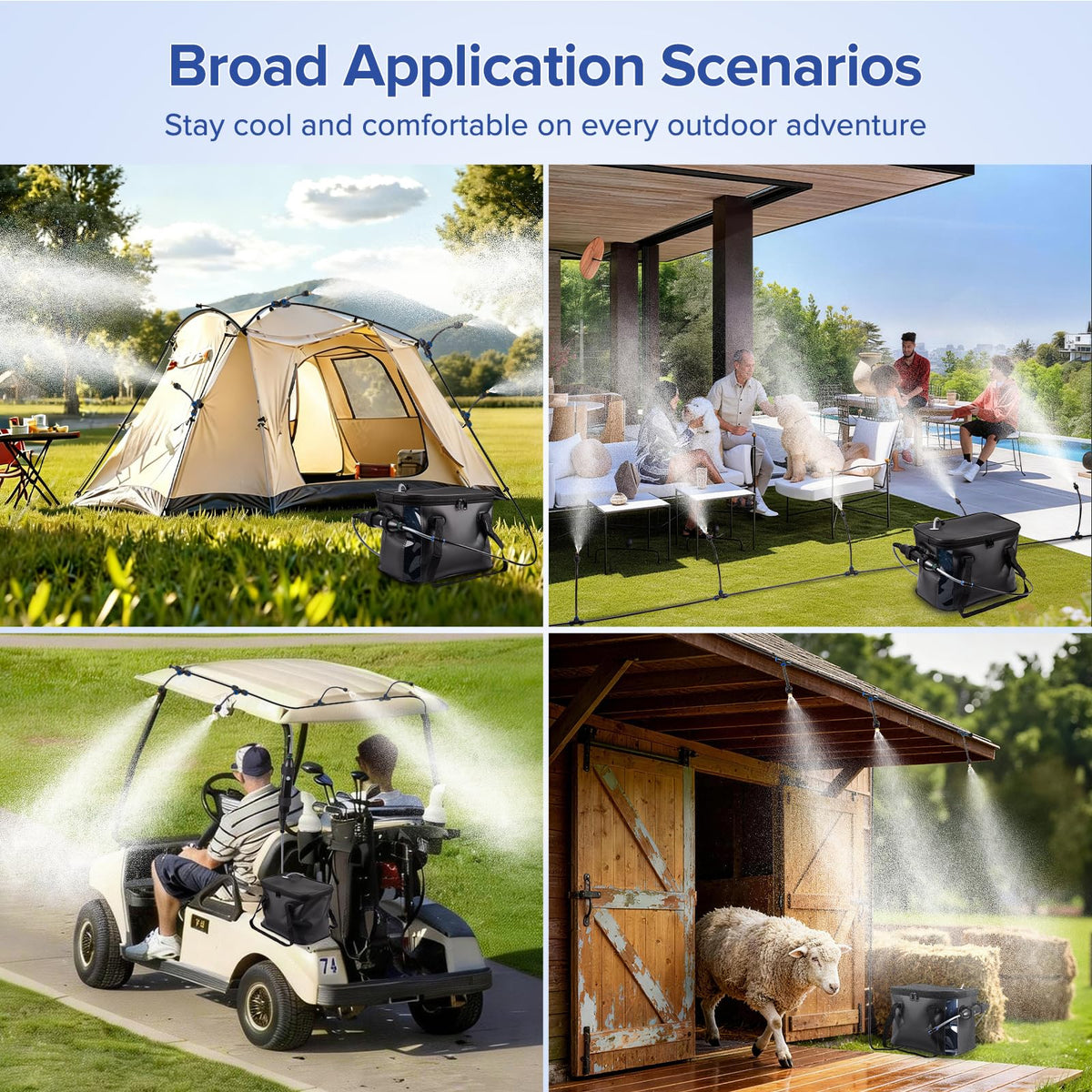 Chtoocy easy-install misting system with hoses and clamps for quick setup.