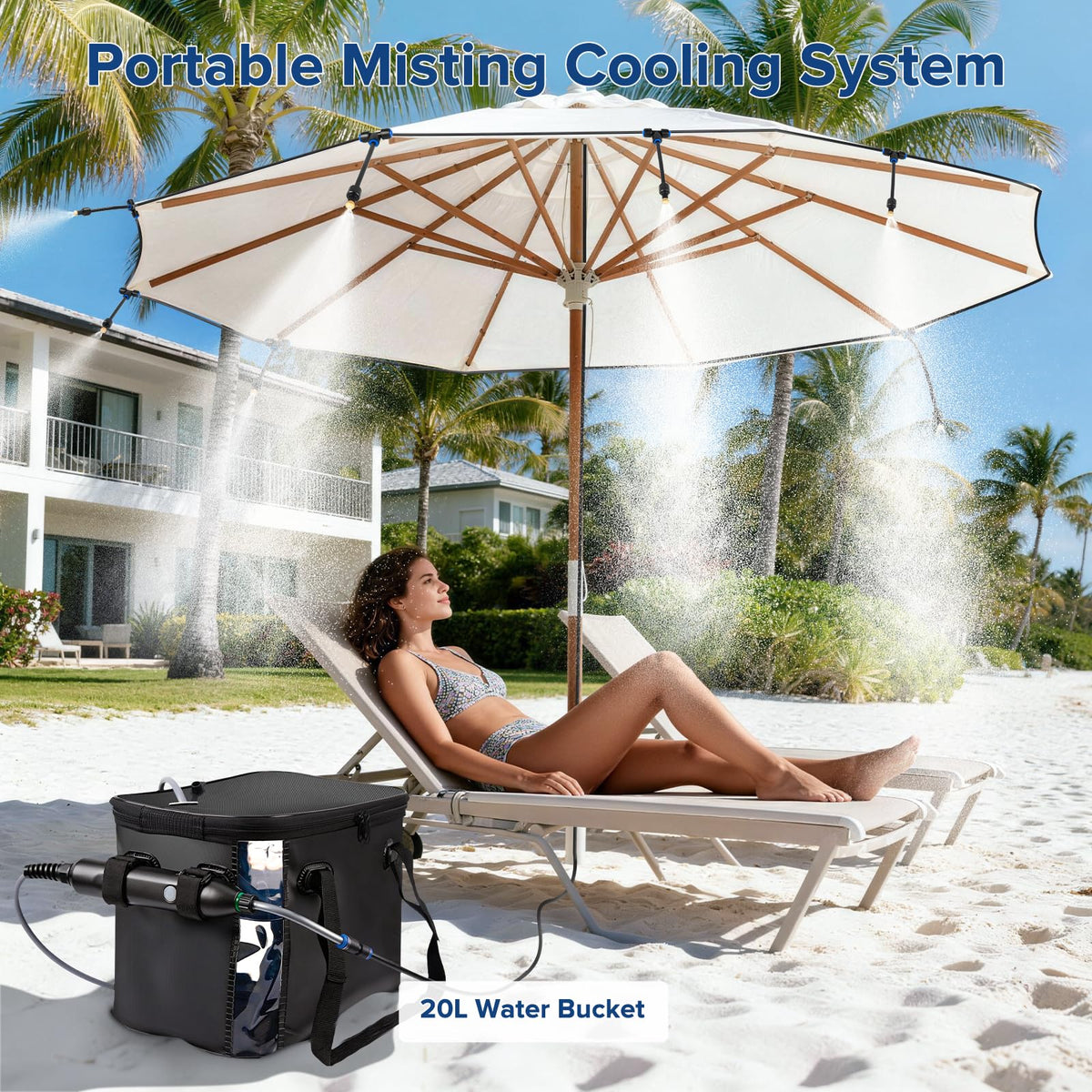 Chtoocy eight-nozzle misting kit for even outdoor cooling.