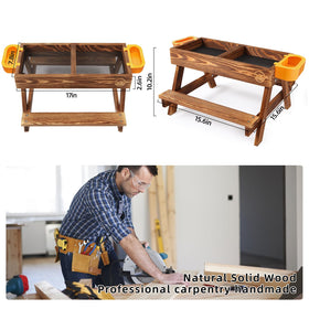 CHTSJQW carbonized wood finish emphasizes durable outdoor look.