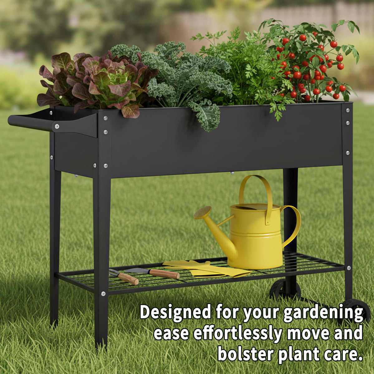 Chuangshuo Guard Elevate ergonomic handlebar and wheels ease soil movement and tending.