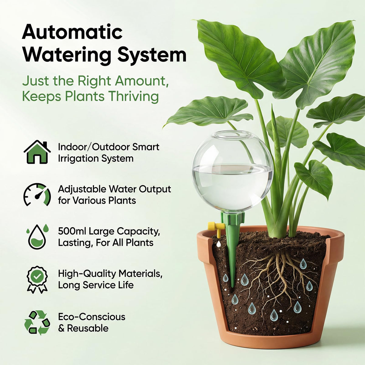 Chufa 500 ml capacity globes extend refilling intervals.