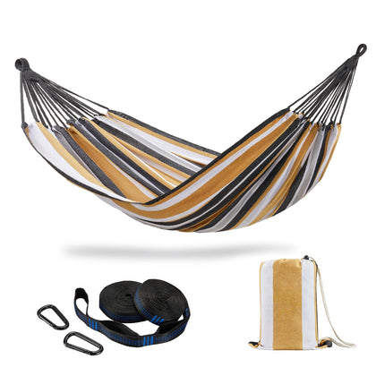 CHULIM Brazilian Double Hammock setup for easy backyard lounging.