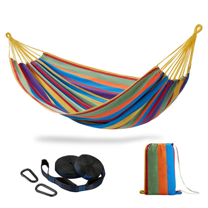 CHULIM hammock with soft-woven cotton fabric for cozy outdoor lounging.