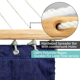 CHULIM hammock supports up to 450 lbs for two-person lounging.