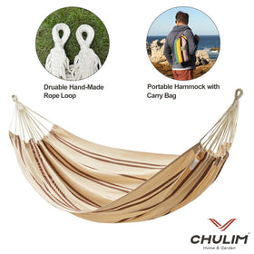 CHULIM portable carry bag keeps hammock ready to move indoors or outdoors.