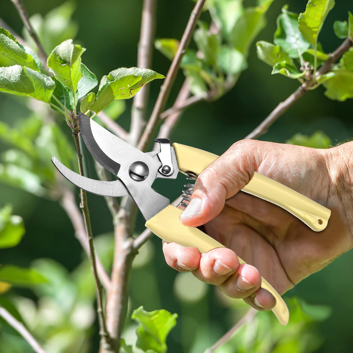 Chumia beige ergonomic handle provides comfortable grip during extended pruning