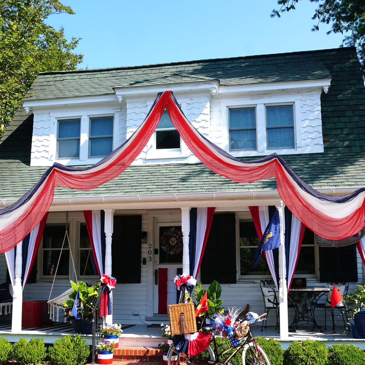 Chumia garden celebration banner setup adds festive mood for gatherings.