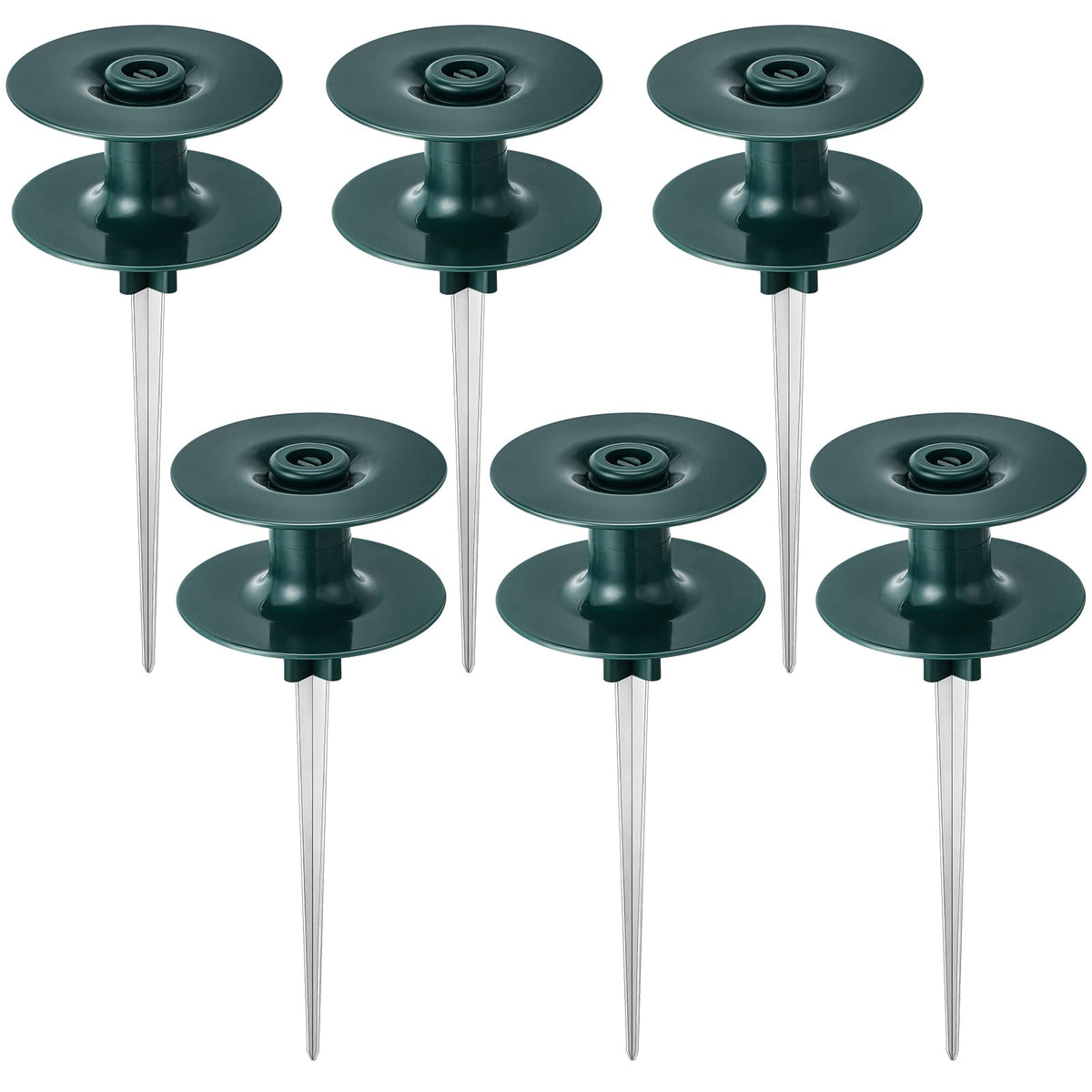 Chumia garden hose guide spike 10-inch dark green keeps hoses away from flower beds.