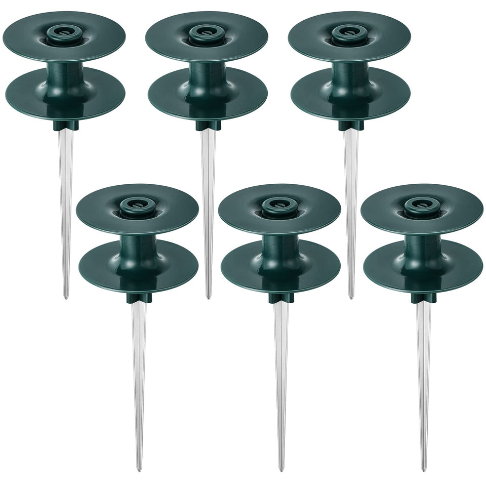 Chumia garden hose guide spike 10-inch dark green keeps hoses away from flower beds.