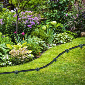 Chumia heavy-duty stake guards turf and plant beds during watering