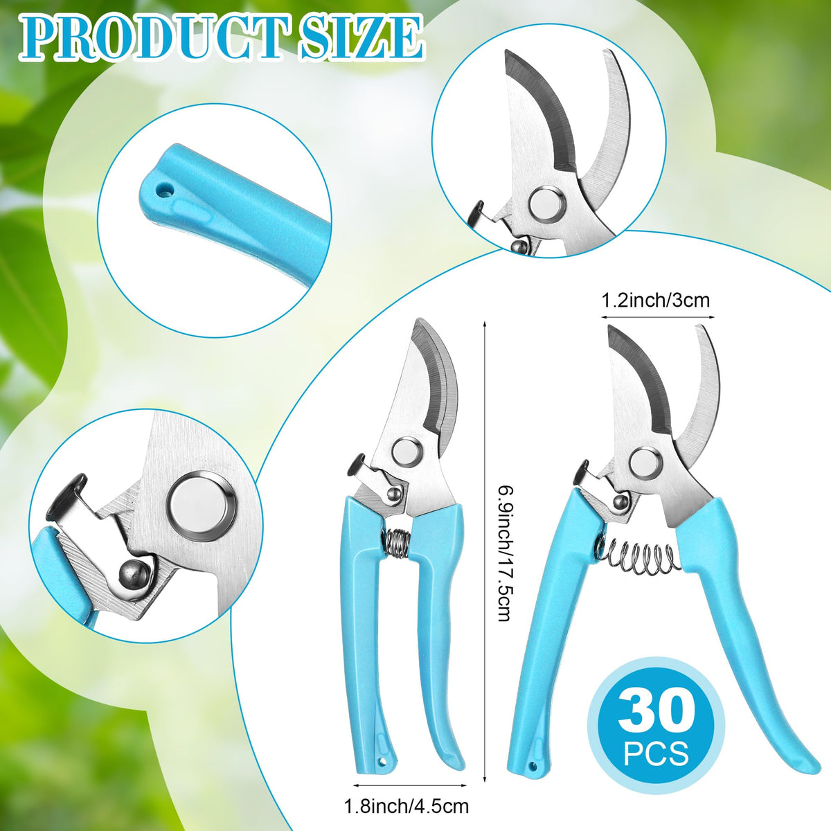 Chumia stainless steel blade pruning scissors offer precise cutting for stems