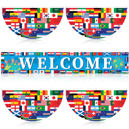 Chumia world flag fan set close-up shows vibrant colors for outdoor events.