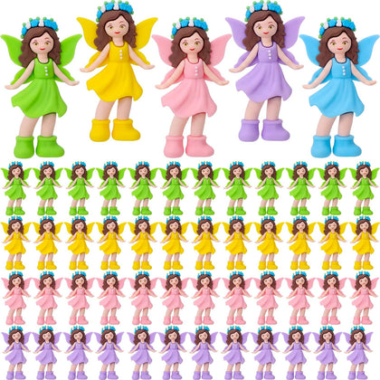 Chunful 50 mini fairy figures for garden decor and party fun