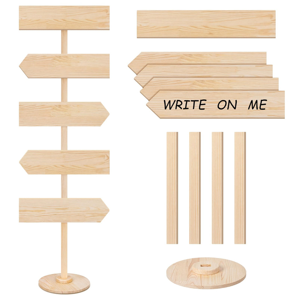 Chunful 63-inch wooden blank arrow signs with stakes for outdoor directions.