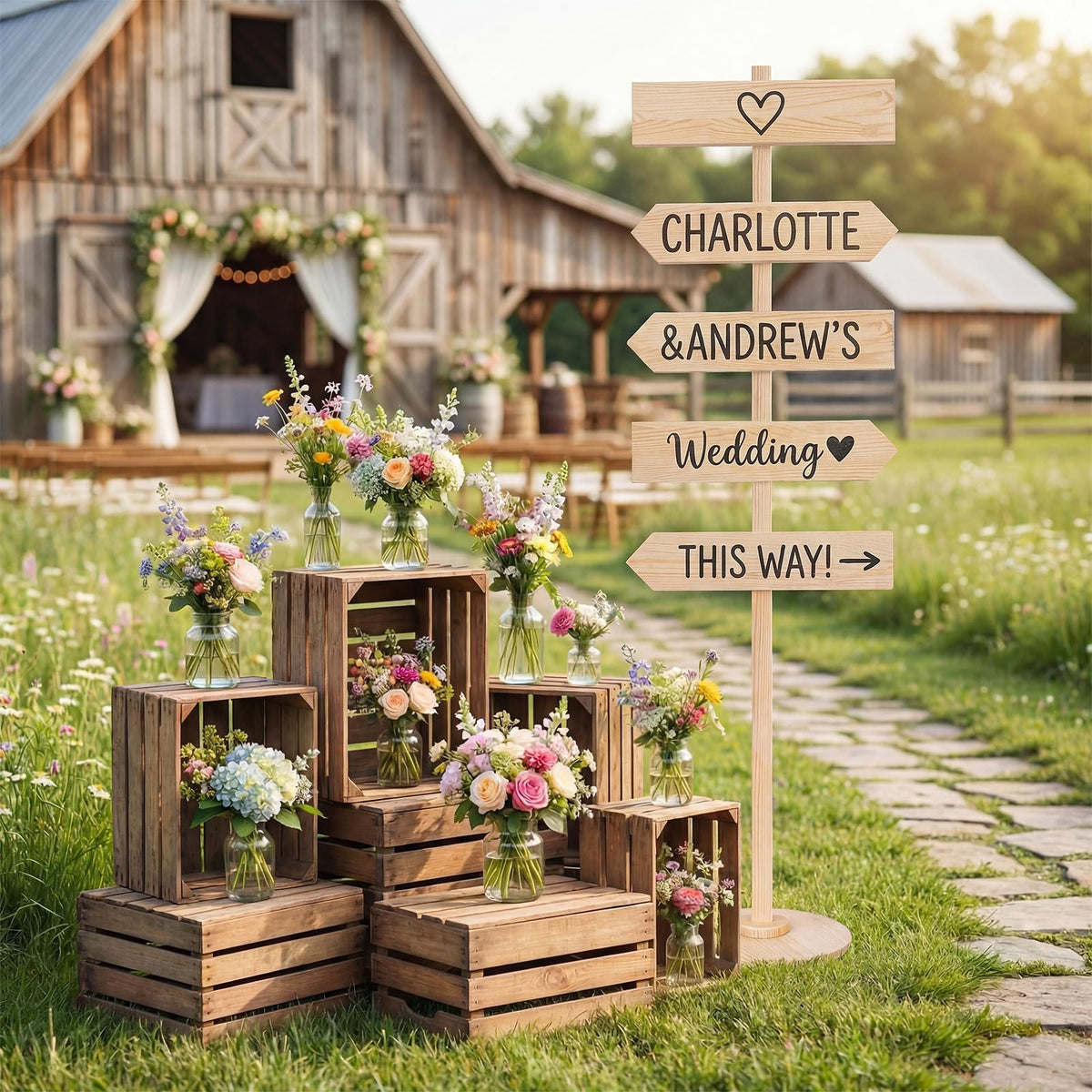 Chunful wooden signs for birthdays and garden celebrations.