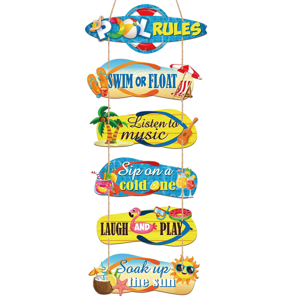 Chunful flip-flop pool sign adds tropical charm to outdoor spaces