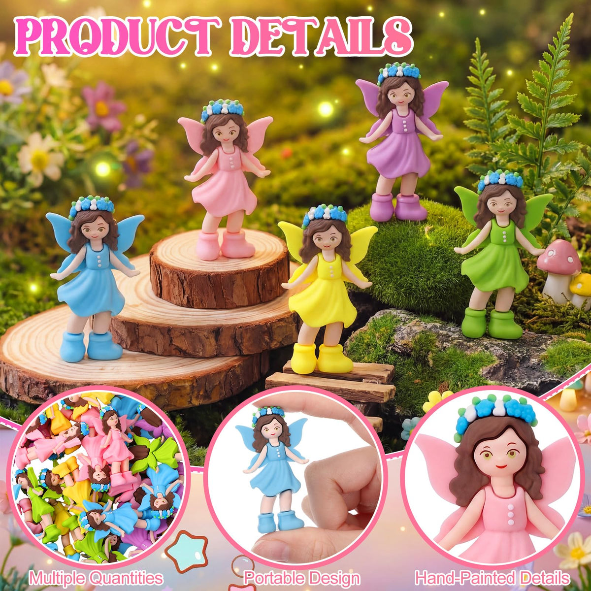 Chunful flying fairy figures with wing detail for dynamic setups