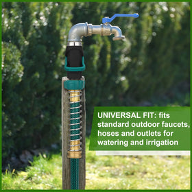 Chunful green-black finish hose valve set blends with garden décor.