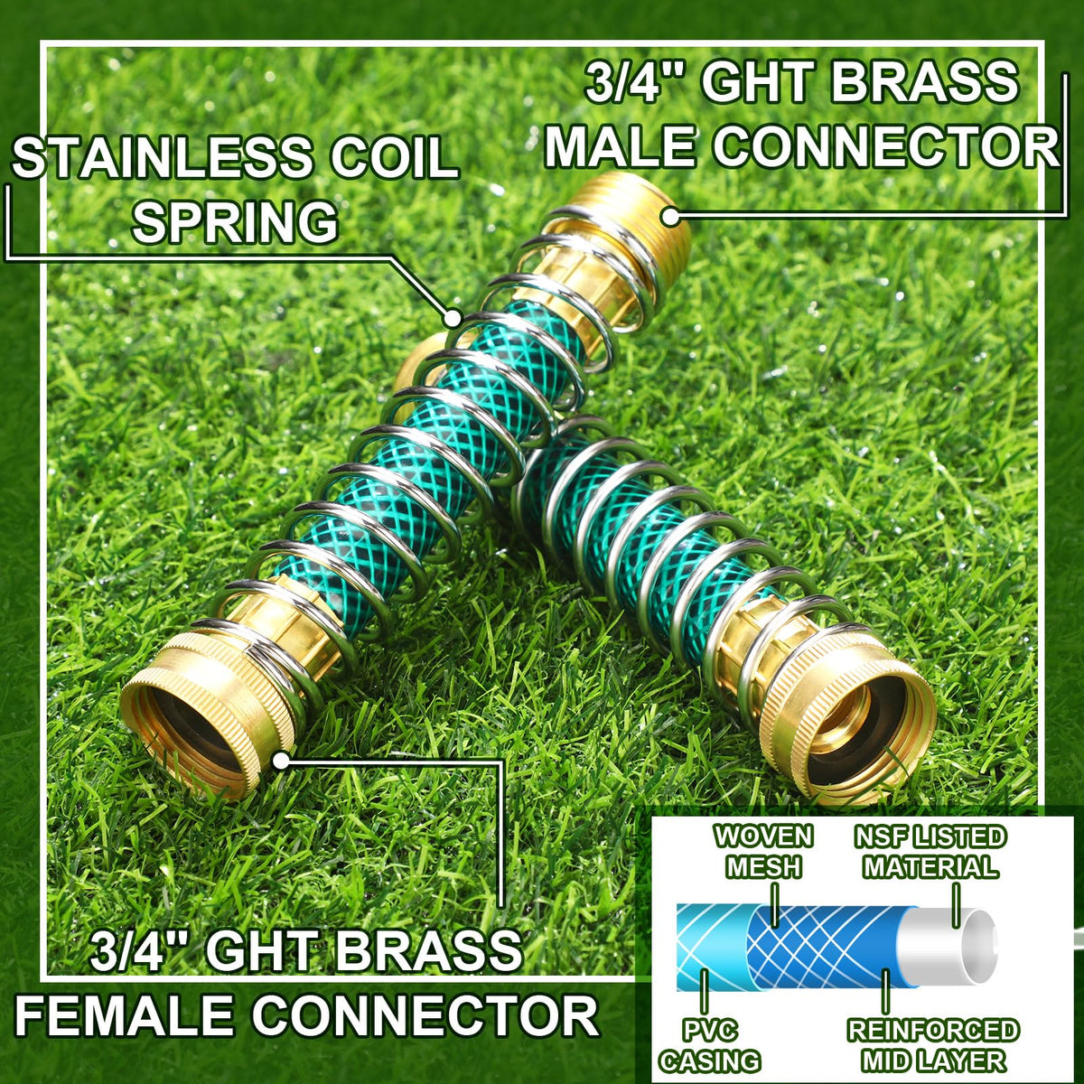 Chunful metal hose valve connections provide durable, leak-free attachment.