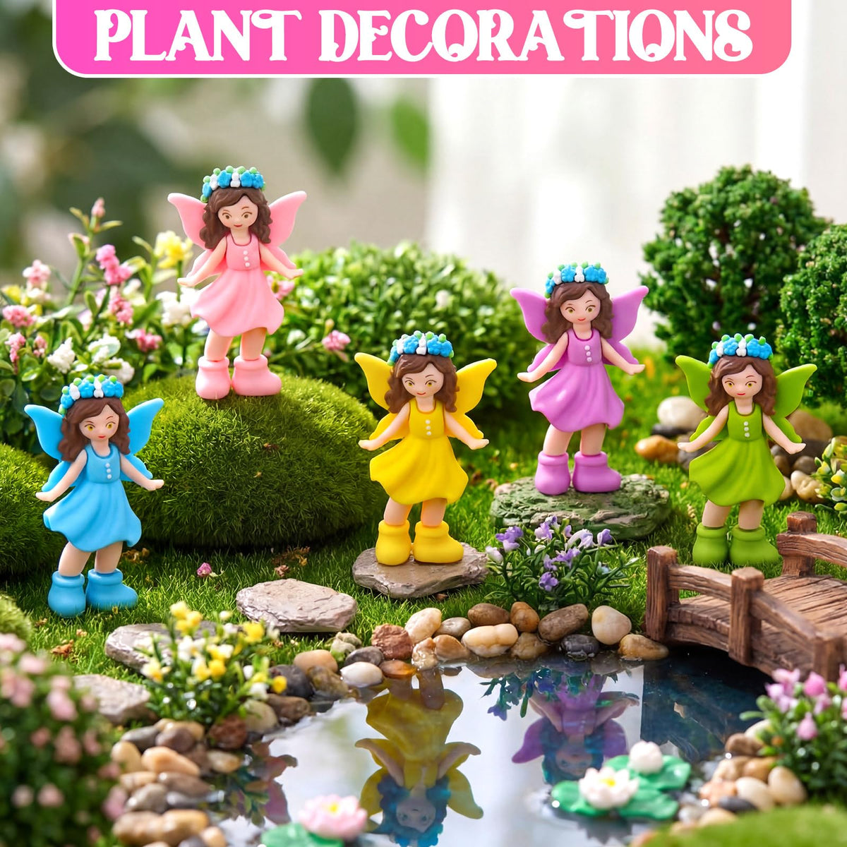 Chunful mini fairy cake toppers and gift accents for celebrations