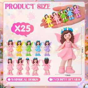 Chunful mini fairy figurines with colorful wings for crafts and decor
