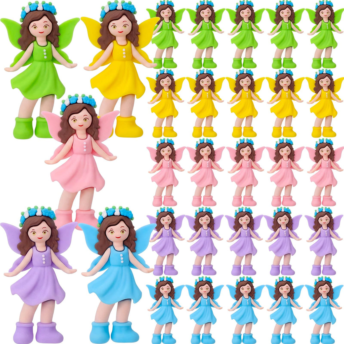 Chunful mini fairy figurines in flying poses for whimsical garden scenes