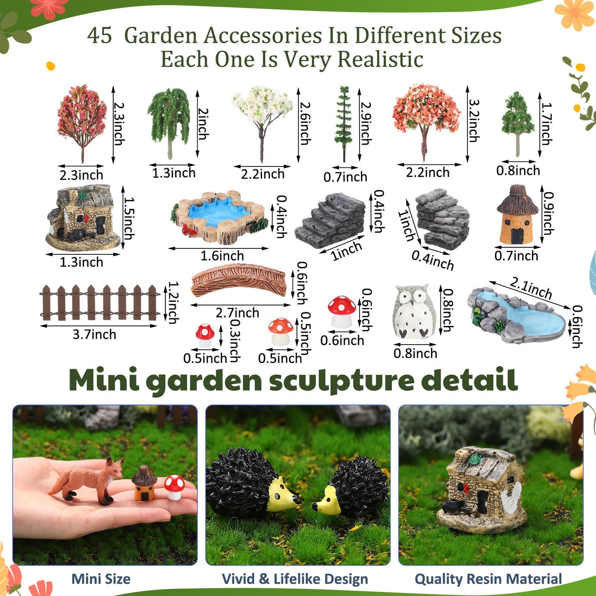 Chunful moss stone pack enhances realistic textures in miniature gardens and desktop decor.